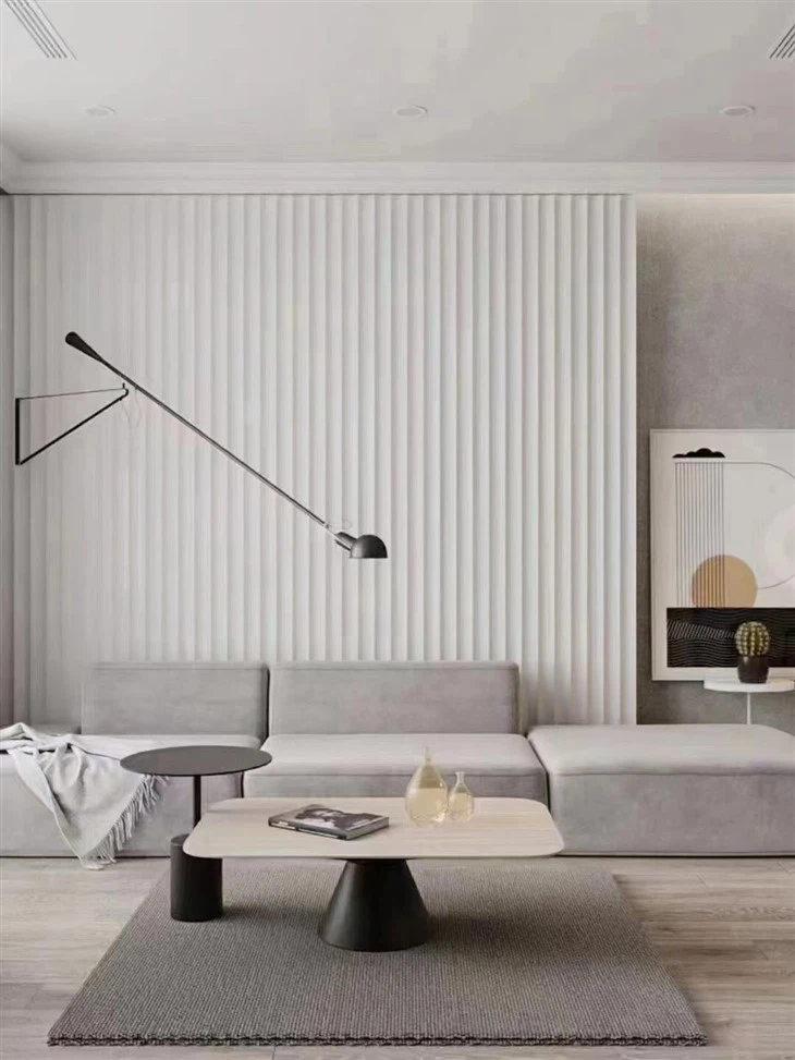 Wooden Grain WPC Fluted Wall Panels For Decoration 208X15
